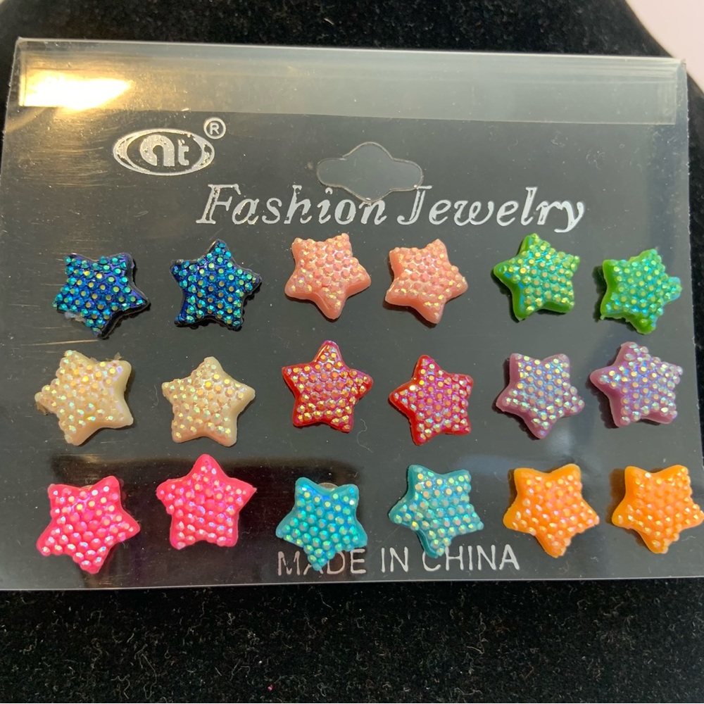 Colorful Star Earrings Set